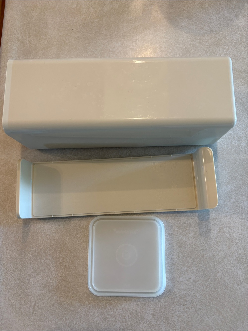Vintage Tupperware, Velveeta cheese, holder Plastic Storage Organizer Set